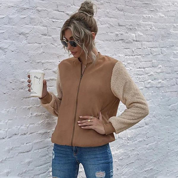 women's jackets spring stitching zipper long-sleeved casual fashion ladies jacket khaki sweatshirt vintage sweater clothes cardigan pun, Black;brown
women's jackets spring stitching zipper long-sleeved casual fashion ladies jacket khaki sweatshirt vintage sweater clothes cardigan pun, Black;brown