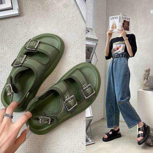 sandals 2021 army green sports women's summer leisure platform, Black
sandals 2021 army green sports women's summer leisure platform, Black