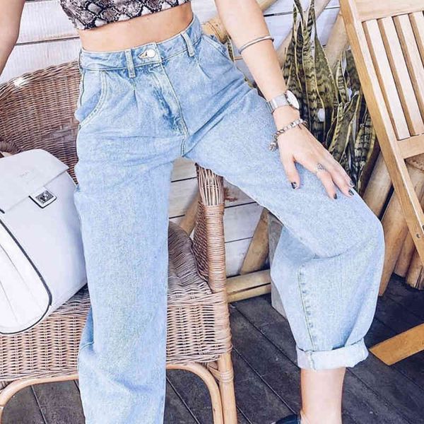 jean women with high waist straight women's loose jeans cut hare boyfriend pants summer streetwear vintage clothing xs, Blue
jean women with high waist straight women's loose jeans cut hare boyfriend pants summer streetwear vintage clothing xs, Blue