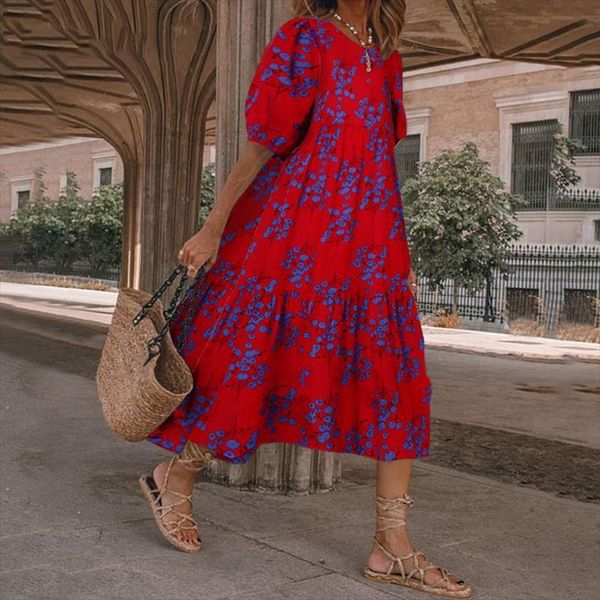 summer casual o neck womens dresses short sleeve floral maxi loose holiday party robe elegant bohemian vestidos s 5xl, Black;gray
summer casual o neck womens dresses short sleeve floral maxi loose holiday party robe elegant bohemian vestidos s 5xl, Black;gray