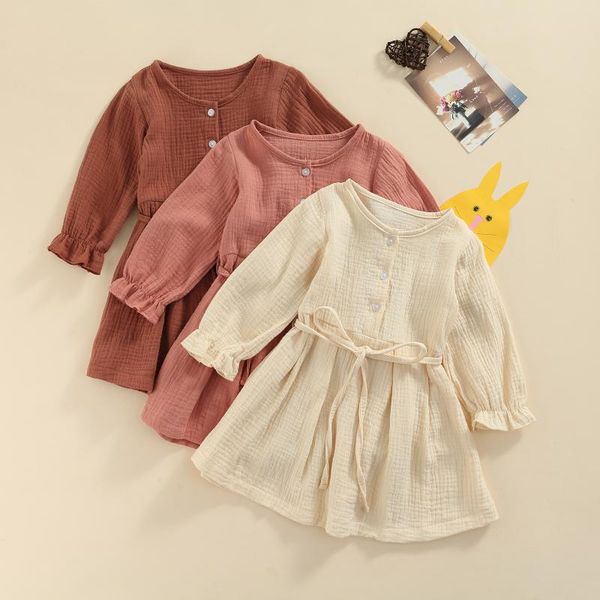 girl's dresses spring autumn toddler princess dress kids cotton linen casual pure color long sleeve baby girl clothing 1-5y, Red;yellow
girl's dresses spring autumn toddler princess dress kids cotton linen casual pure color long sleeve baby girl clothing 1-5y, Red;yellow