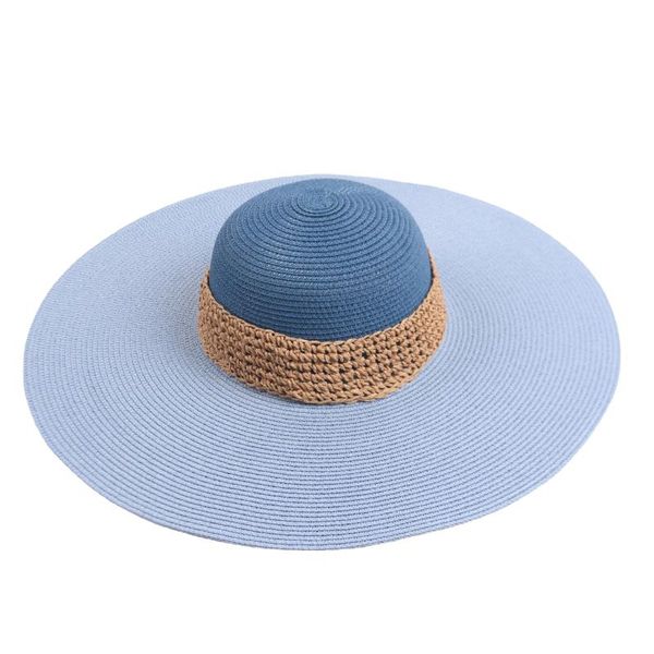 large sun hat beach anti-uv protection foldable straw cap cover summer women big wide brim gorras hats, Blue;gray
large sun hat beach anti-uv protection foldable straw cap cover summer women big wide brim gorras hats, Blue;gray