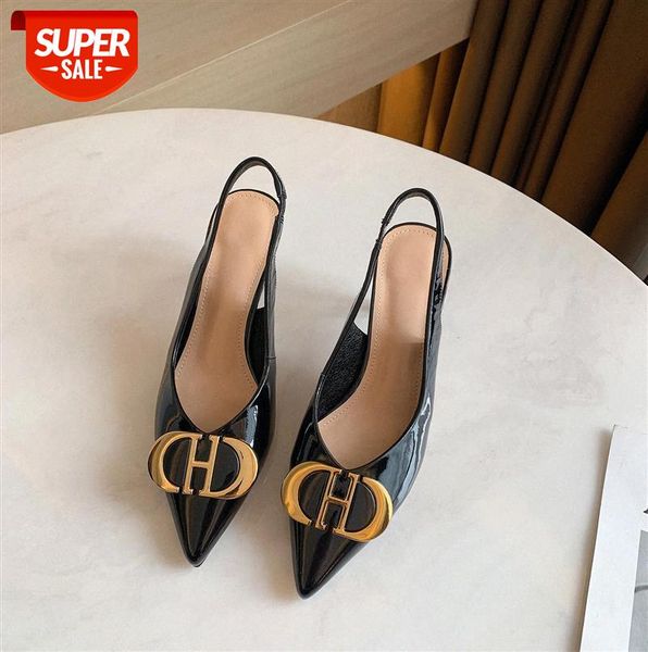 877 mirror layer cowhide high heel sandals women pointed toe single shoes women's trend #n30c, Black
877 mirror layer cowhide high heel sandals women pointed toe single shoes women's trend #n30c, Black