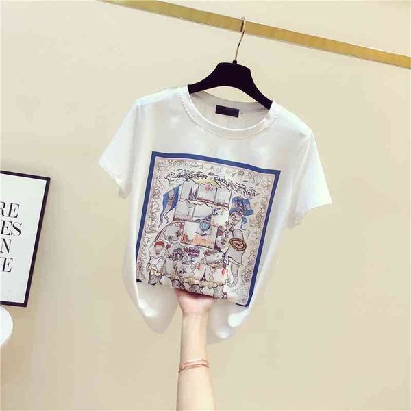 women's t-shirt 2021 summer vintage print patchwork loose t women short sleeve chiffon tee femme fashion white pink tshirt o3z
women's t-shirt 2021 summer vintage print patchwork loose t women short sleeve chiffon tee femme fashion white pink tshirt o3z