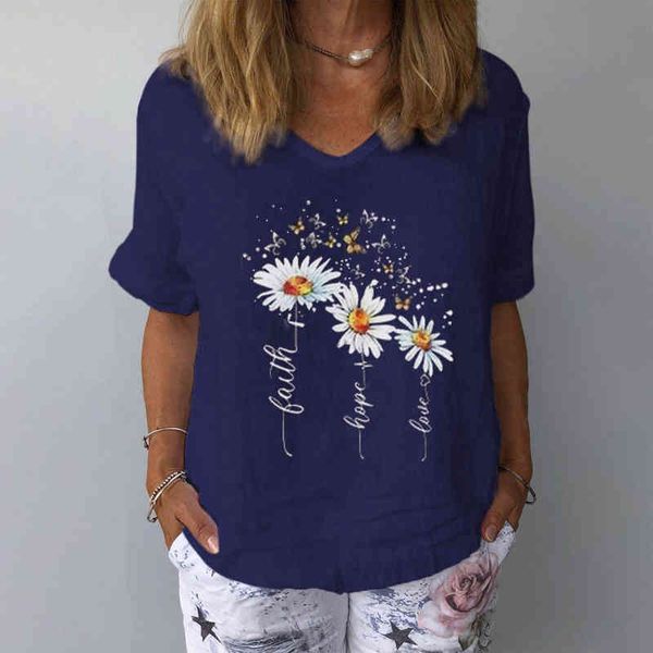 Fashion T-shirt Flower Print Solid Color T Shirt Short Sleeve Loose Tee Shirt Woman Clothing, White
Fashion T-shirt Flower Print Solid Color T Shirt Short Sleeve Loose Tee Shirt Woman Clothing, White