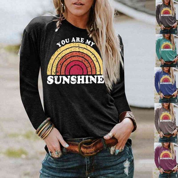 women long sleeve tshirts autumn o neck rainbow letter print casual harajuku tshirts loose plus size tees funny tshirt 210507, White
women long sleeve tshirts autumn o neck rainbow letter print casual harajuku tshirts loose plus size tees funny tshirt 210507, White