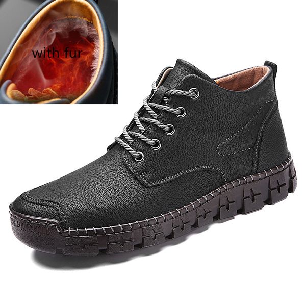 winter man boots suede leather men ankle boots men snow boots round toe with fur warm men footwear lace-up shoes big size 48, Black
winter man boots suede leather men ankle boots men snow boots round toe with fur warm men footwear lace-up shoes big size 48, Black