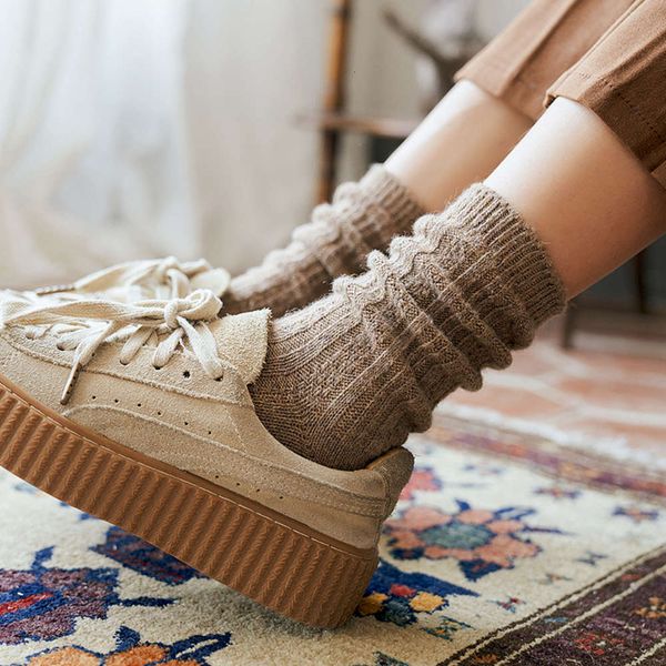 wool middle thickened stripe autumn winter college pile, Black;white 
wool middle thickened stripe autumn winter college pile, Black;white