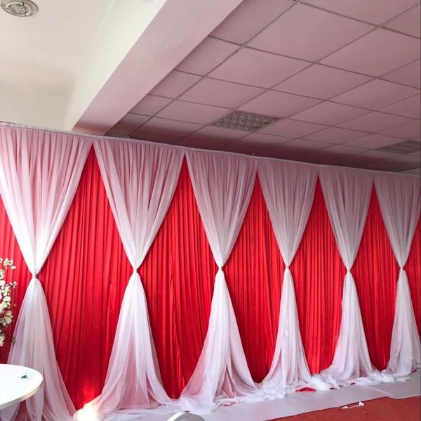 party decoration 3m*6m ice silk wedding backdrop with white voile valance double layer luxurious drape customized color
party decoration 3m*6m ice silk wedding backdrop with white voile valance double layer luxurious drape customized color