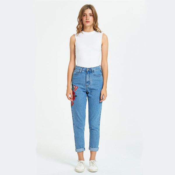women's jeans women cotton denim pants high waisted embroidery straight washed vintage female loose casual trousers, Blue
women's jeans women cotton denim pants high waisted embroidery straight washed vintage female loose casual trousers, Blue