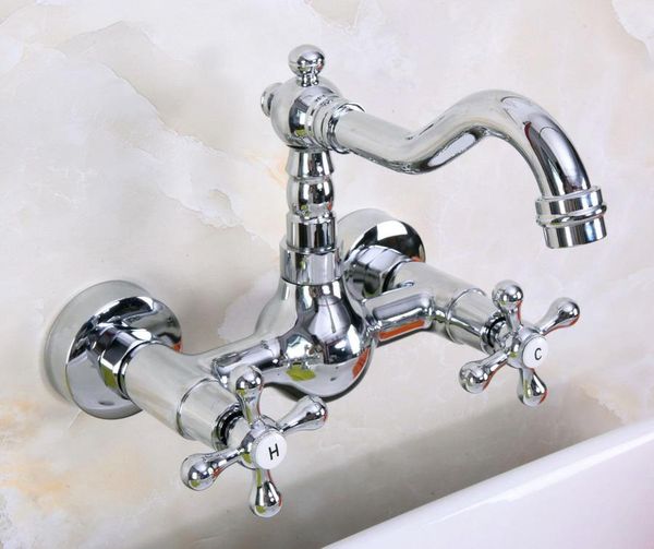 bathroom sink faucets silver polished chrome brass two hole cross handle kitchen basin faucet mixer taps h / c swivel spout 360' dnf968
bathroom sink faucets silver polished chrome brass two hole cross handle kitchen basin faucet mixer taps h / c swivel spout 360' dnf968
