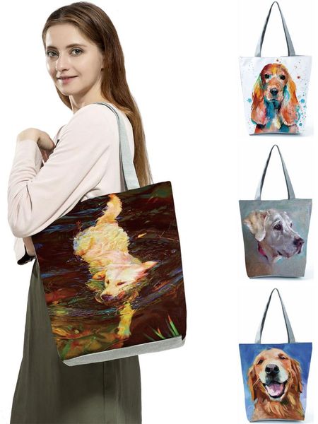 evening bags golden retriever oil painting dog print shopping for groceries pug women handbag shoulder large capacity
evening bags golden retriever oil painting dog print shopping for groceries pug women handbag shoulder large capacity