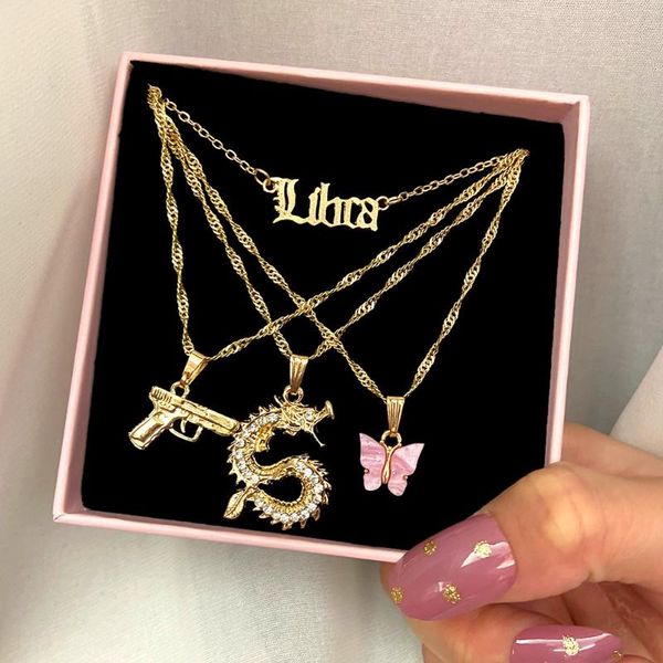 punk acrylic butterfly pendant necklaces for women multilayer golden dragon letter pistol twisted chain necklace trendy jewelry chains, Silver
punk acrylic butterfly pendant necklaces for women multilayer golden dragon letter pistol twisted chain necklace trendy jewelry chains, Silver