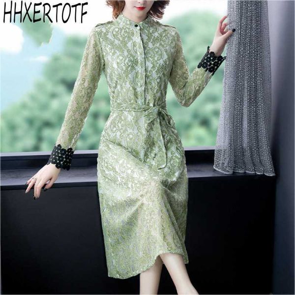 spring summer fashion elegant women o-neck lace dres's long sleeve hollow out dress vestido 210531, Black;gray
spring summer fashion elegant women o-neck lace dres's long sleeve hollow out dress vestido 210531, Black;gray