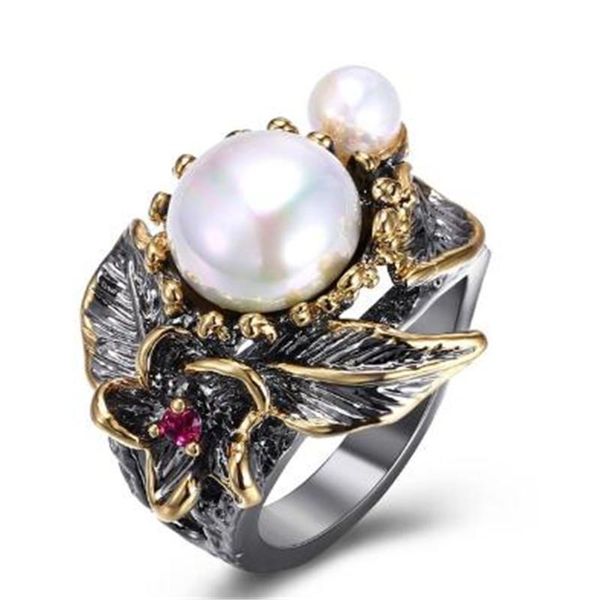 creative retro two color pearl flower ring for women simple design crystal rings bohemian style female jewelry, Golden;silver
creative retro two color pearl flower ring for women simple design crystal rings bohemian style female jewelry, Golden;silver
