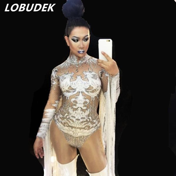 women's jumpsuits & rompers tassels white crystals bodysuit female costumes nightclub bar rhinestones outfit performance singer stage d, Black;white
women's jumpsuits & rompers tassels white crystals bodysuit female costumes nightclub bar rhinestones outfit performance singer stage d, Black;white