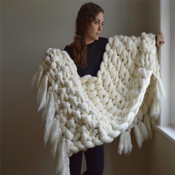 hand chunky knitted tassel blanket thick yarn polyester bulky blankets winter soft warm throw drop
hand chunky knitted tassel blanket thick yarn polyester bulky blankets winter soft warm throw drop