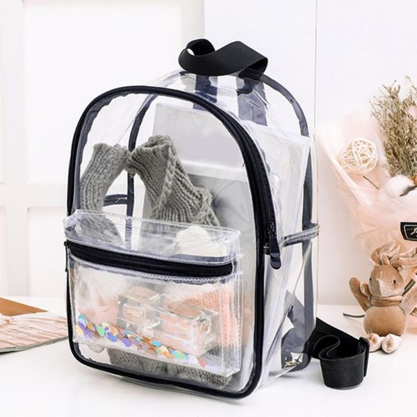 women girls fashion clear pvc shoulder transparent travel backpack makeup bags 3 colors cosmetic & cases
women girls fashion clear pvc shoulder transparent travel backpack makeup bags 3 colors cosmetic & cases