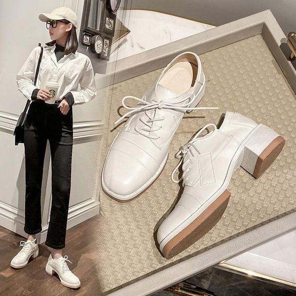 leather lace genuine up pumps british small shoes for women square toe chunky med-high heels woman office 2021 dress, Black
leather lace genuine up pumps british small shoes for women square toe chunky med-high heels woman office 2021 dress, Black