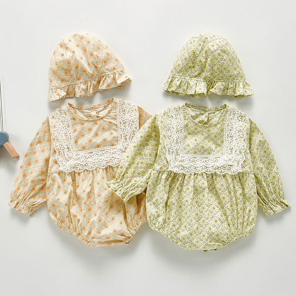 spring autumn born girls jumpsuits clothes baby floral rompers + hat long sleeve children 210429, Blue
spring autumn born girls jumpsuits clothes baby floral rompers + hat long sleeve children 210429, Blue