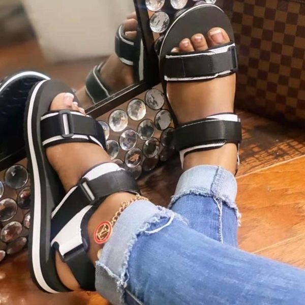 sandals women's summer style solid color flat-soled casual shoes comfortable and light open-toed 2021, Black
sandals women's summer style solid color flat-soled casual shoes comfortable and light open-toed 2021, Black