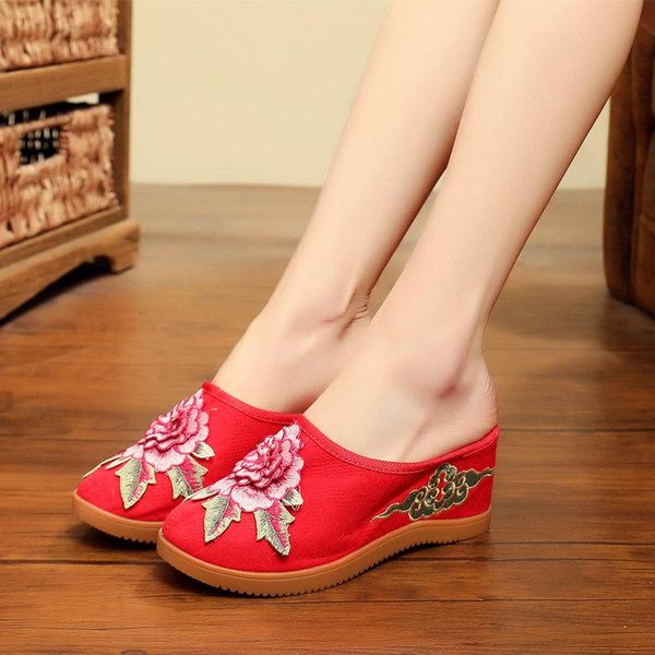 ethnic style embroider wedges canvas slippers for girls red black platform shoes half casual womens heels oxfords
ethnic style embroider wedges canvas slippers for girls red black platform shoes half casual womens heels oxfords