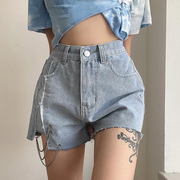 women's shorts women jeans hight waist slim casual chain blue denim summer cute fashion streetwear, White;black
women's shorts women jeans hight waist slim casual chain blue denim summer cute fashion streetwear, White;black