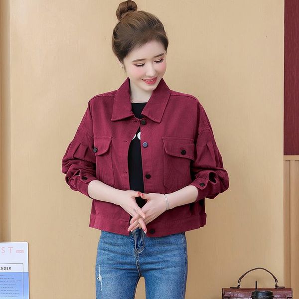 women's jackets #9332 spring autumn short baseball jacket woman long sleeve casual loose coats ladies vintage single breasted outwear, Black;brown
women's jackets #9332 spring autumn short baseball jacket woman long sleeve casual loose coats ladies vintage single breasted outwear, Black;brown