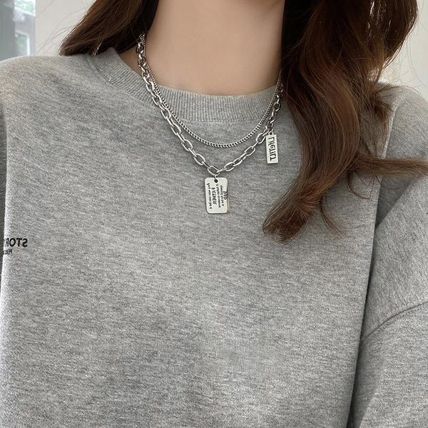 chokers hop korean hip titanium steel necklace men's and women's personality fashion brand letter pendant stainless multilayer, Golden;silver
chokers hop korean hip titanium steel necklace men's and women's personality fashion brand letter pendant stainless multilayer, Golden;silver