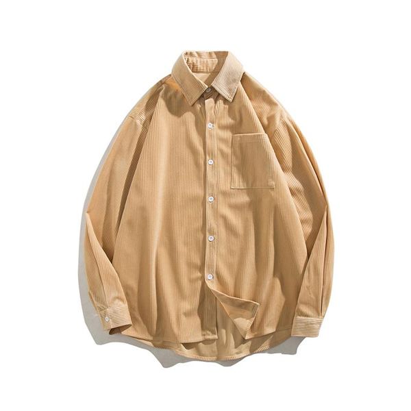 men's casual shirts corduroy men harajuku long sleeve vintage streetwear oversize clothes, White;black
men's casual shirts corduroy men harajuku long sleeve vintage streetwear oversize clothes, White;black