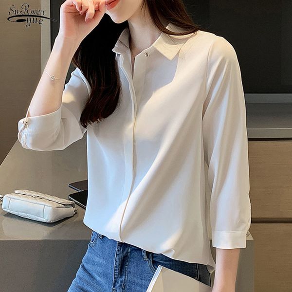 blusas mujer autumn fashion casual plus size button cardigan shirt for women solid chiffon blouse ladies' 10551 210521, White
blusas mujer autumn fashion casual plus size button cardigan shirt for women solid chiffon blouse ladies' 10551 210521, White