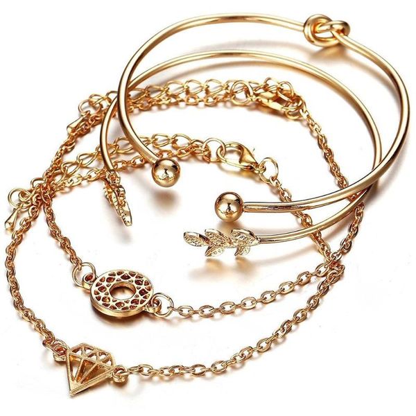 fatpig 2021 4pcs fashion adjustable leaf knot open set women boho alloy bracelet jewelry bangle, Black
fatpig 2021 4pcs fashion adjustable leaf knot open set women boho alloy bracelet jewelry bangle, Black