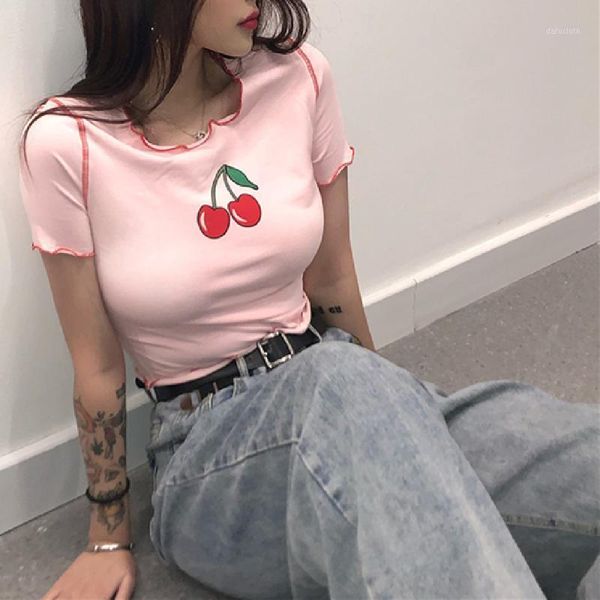 sweet girls woman tshirts fashion streetwear slim cherry printing short shirts for women neck sleeve casual women's t-shirt, White
sweet girls woman tshirts fashion streetwear slim cherry printing short shirts for women neck sleeve casual women's t-shirt, White