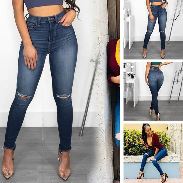 women's jeans elastic tight-waisted slim-fit large size high-waisted spring 2021, Blue
women's jeans elastic tight-waisted slim-fit large size high-waisted spring 2021, Blue