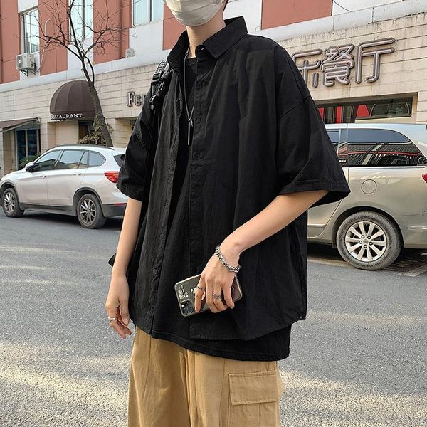summer black white shirt men's fashion casual men streetwear korean loose short-sleeved shirts mens dress -2xl, White;black
summer black white shirt men's fashion casual men streetwear korean loose short-sleeved shirts mens dress -2xl, White;black