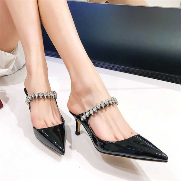 sale fashion patent leather women pumps pointed toe crystal slip on thin heel casual party shoes woman, Black
sale fashion patent leather women pumps pointed toe crystal slip on thin heel casual party shoes woman, Black