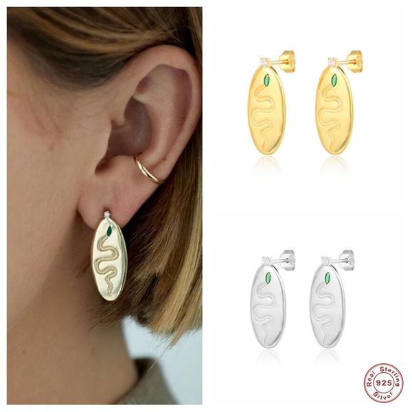 stud aide 925 sterling silver green eye snake pattern oval earrings for women luxury retro ear studs pendiente party jewelry, Golden;silver
stud aide 925 sterling silver green eye snake pattern oval earrings for women luxury retro ear studs pendiente party jewelry, Golden;silver