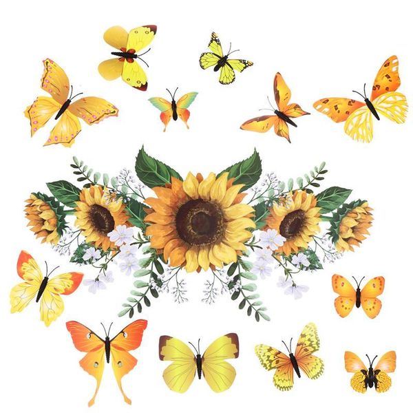12pcs wall butterfly stickers with sunflower sticker living room bedroom background decoration
12pcs wall butterfly stickers with sunflower sticker living room bedroom background decoration