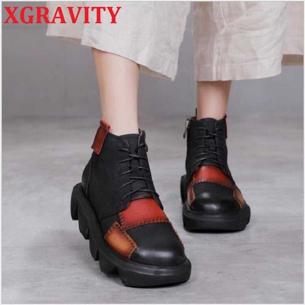 xgravity s116 original lady fashin thick sole platform boots elegant genuine leather shoes round toe martin boots vintage shoes 210429, Black
xgravity s116 original lady fashin thick sole platform boots elegant genuine leather shoes round toe martin boots vintage shoes 210429, Black