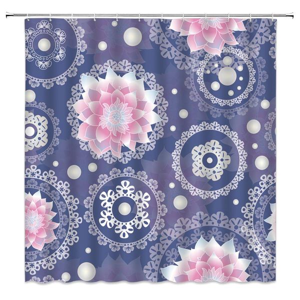 retro flower shower curtain sets pink lotus and circular pattern on purple background vintage bohemian tribal ethnic style
retro flower shower curtain sets pink lotus and circular pattern on purple background vintage bohemian tribal ethnic style