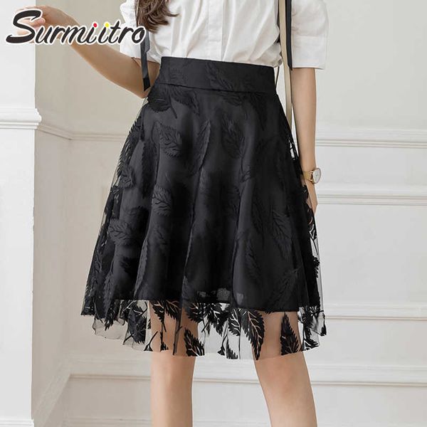 surmiitro fashion summer mini lace skirt women korean style elegant black leaves high waist a line skirt female 210712
surmiitro fashion summer mini lace skirt women korean style elegant black leaves high waist a line skirt female 210712