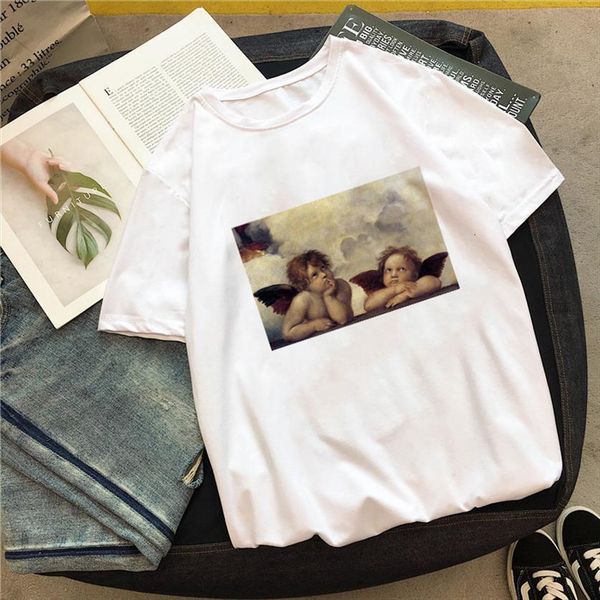 cute angel oil painting womens t shirt print summer fashion casual loose funny kawaii ulzzang tumblr women harajuku clothing, White
cute angel oil painting womens t shirt print summer fashion casual loose funny kawaii ulzzang tumblr women harajuku clothing, White