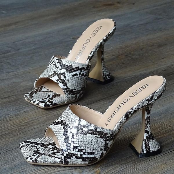 fashion square toe slipper sandals women strange heel designer shoes snake print party, Black
fashion square toe slipper sandals women strange heel designer shoes snake print party, Black