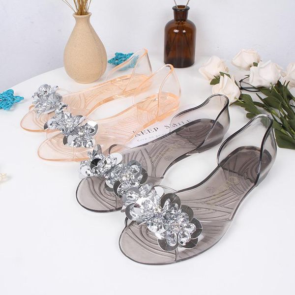 style summer sandals women's versatile comfortable transparent fish mouth rhinestone jelly color shoes, Black
style summer sandals women's versatile comfortable transparent fish mouth rhinestone jelly color shoes, Black