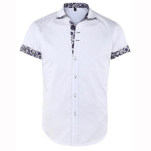 men's casual shirts dioufond short sleeve floral print patchwork button down solid work slim fit shirt plus size mens clothes, White;black
men's casual shirts dioufond short sleeve floral print patchwork button down solid work slim fit shirt plus size mens clothes, White;black