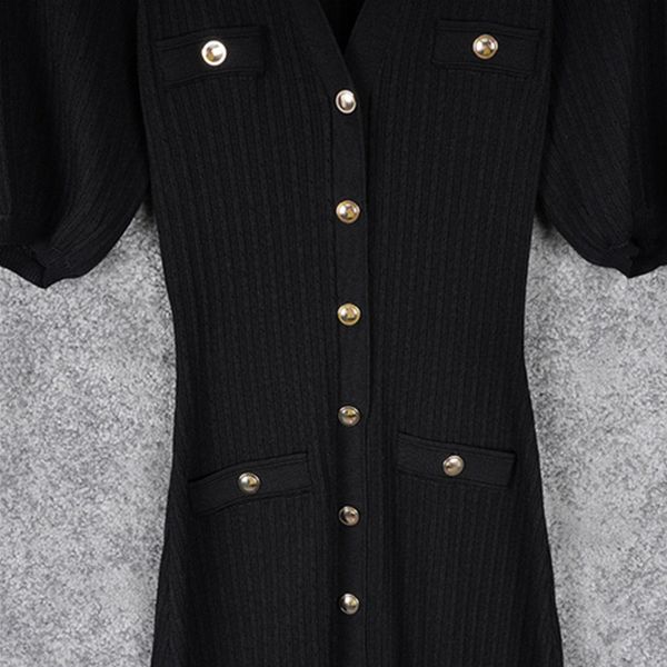 casual dresses women dress summer spring short puff sleeve turndown collar v-neck knitted mid-calf length solid elegant high stree, Black;gray
casual dresses women dress summer spring short puff sleeve turndown collar v-neck knitted mid-calf length solid elegant high stree, Black;gray