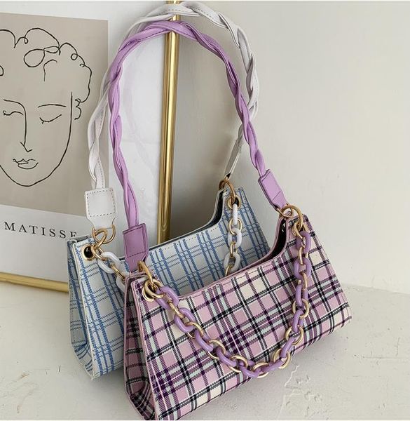evening bags qyahlybz bandg korean retro plaid chain ladies shoulder bag small leather purple baguette women's purses and handbags
evening bags qyahlybz bandg korean retro plaid chain ladies shoulder bag small leather purple baguette women's purses and handbags