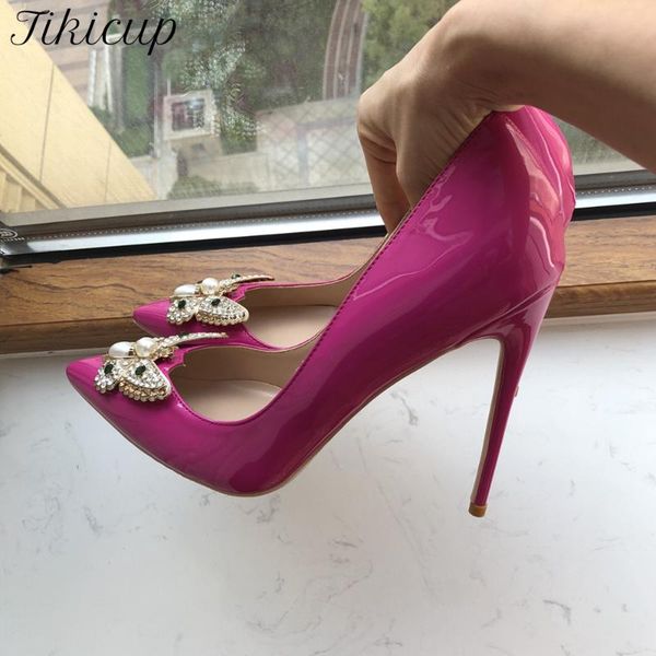 dress shoes tikicup deep rose women patent pointy toe high heel party with butterfly decor elegant stiletto pumps 8cm 10cm 12cm, Black
dress shoes tikicup deep rose women patent pointy toe high heel party with butterfly decor elegant stiletto pumps 8cm 10cm 12cm, Black