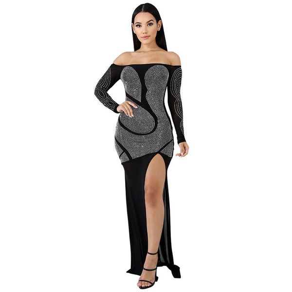 casual dresses woman dress fashion long sleeve split lace bodycon diamonds maxi elegant evening party ladies robe femme, Black;gray
casual dresses woman dress fashion long sleeve split lace bodycon diamonds maxi elegant evening party ladies robe femme, Black;gray