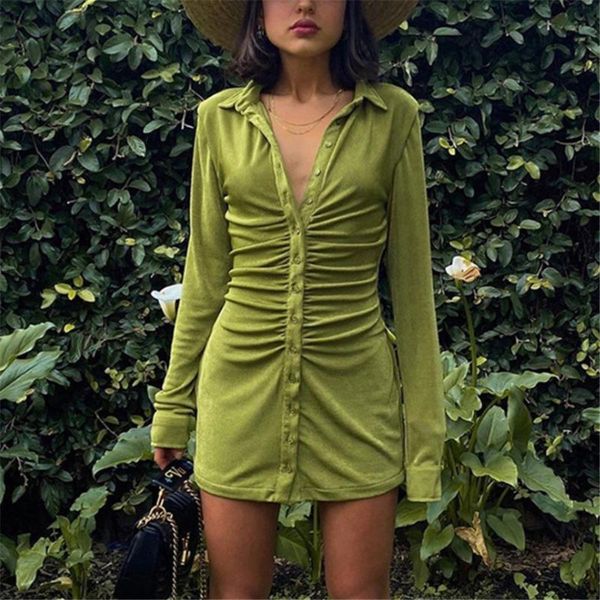 casual dresses la cisne lapel slim yellow green long-sleeved buttons tight-fitting autumn chic dress women 2021, Black;gray
casual dresses la cisne lapel slim yellow green long-sleeved buttons tight-fitting autumn chic dress women 2021, Black;gray